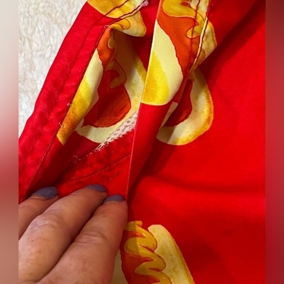 Men’s Swim Trunks Board Shorts NEFF Red Hotdog Print Size Small EUC - Picture 3 of 9